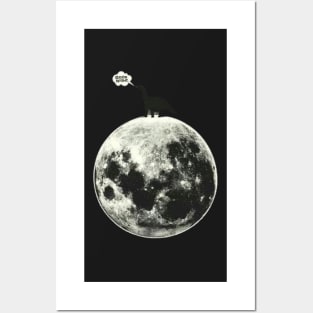 dinosaurs on the moon Posters and Art